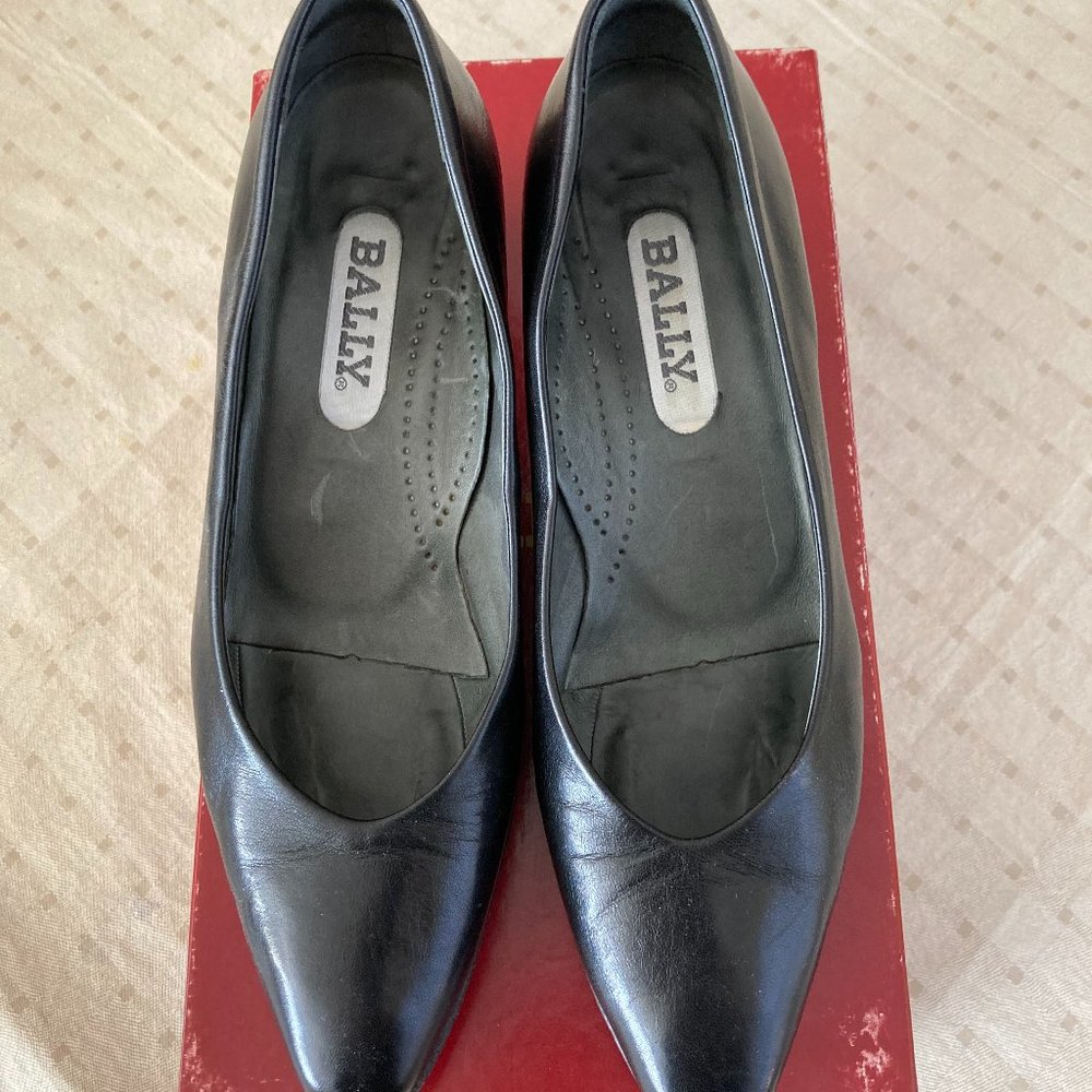 Bally Switzerland ANNIE Black Designer Heels Pumps Women Size 6.5 M